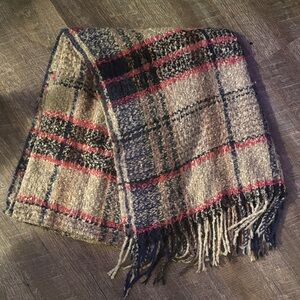 Plaid Fringe Scarf